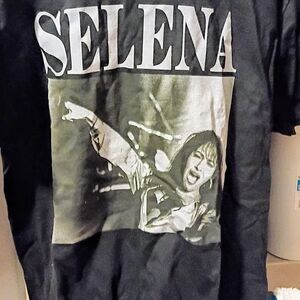 Selena Black Graphic Kids T-Shirt